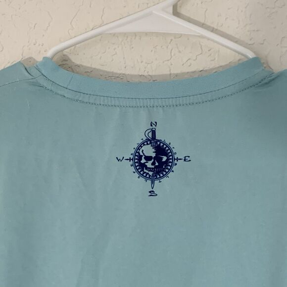 Salt Life Shirt Mens M Light Blue Long Sleeve Performance SLX Fishing Surf Dive - Picture 6 of 9